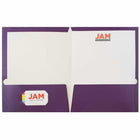 JAM Paper - Dossiers de présentation brillants laminés à deux pochettes - violet - Paquet de 6-Quantité : 6 dossiers par paquet | Un pour chaque sujet et projet