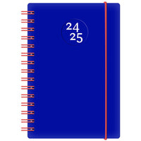 W. Maxwell - Agenda 2024-25 Euro - 5.25" x 8" - Bleu - Bilingue-Août 2024 à juillet 2025