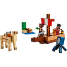 LEGO - Minecraft Le voyage du bateau pirate - 166 pièces-Ensemble de jeu Minecraft avec bateau jouet, calamar, chameau, 2 figurines de pirates et accessoires