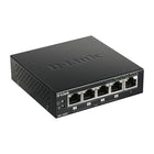 D-Link - Commutateur de bureau non géré à 5 ports D-Link DGS-1005P avec 4 ports PoE-PoE+ offre jusqu'à 60 W de puissance sur 4 ports