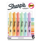 Sharpie - Surligneurs à réservoir pointe biseautée de - couleurs pastel variées - Paquet de 6-Surligneur à pointe biseautée