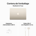 Apple - Portatif MacBook Air 15,3 po, M3, SSD 256 Go, Mémoire unifiée 16 Go, Comète, Français-Super connecté: MacBook Air intègre deux ports Thunderbolt, une prise pour écouteurs, les connectivités Wi-Fi 6E et Bluetooth 5.3, et un port de recharge MagSafe. Il prend en charge jusqu’à deux moniteurs quand l’écran est rabattu.