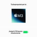 Apple - Portatif MacBook Air 13,6 po, M3, SSD 256 Go, Mémoire unifiée 16 Go, Comète, Français-Pour en faire plus, plus vite: Avec la puissance du processeur central 8 cœurs et du processeur graphique jusqu’à 10 cœurs de la puce M3 d’Apple, tout fonctionne de manière optimale.