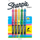 Sharpie − Surligneurs à encre liquide de type stylo à pointe biseautée − couleurs variées − paquet de 5-Niveau d’encre visible… vous permet de prévoir quand vous en manquerez!