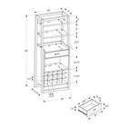 Monarch Specialties - 2543 Bar Maison - Support A Vin - Unite De Rangement - Stratifié - Brun - Contemporain - Moderne-Facile à assembler avec des instructions illustrées et des pièces, y compris des protections de sol et un support mural en métal pour plus de sécurité