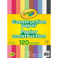 Crayola - Papier de bricolage - 10 couleurs - 120 feuilles-Parfait pour faire des activités sur papier et fonctionne bien avec les ciseaux et la colle Crayola