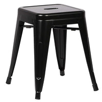 Nicer Furniture - tabouret industriel de 18 po sans dossier de style Tolix - noir - 2 pièces-1