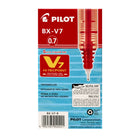 Pilot − Stylos à bille roulante Hi-Tecpoint − V7, pointe fine − rouge, Paquet de 12-Bille en alliage de carbone et tuyau en acier inoxydable