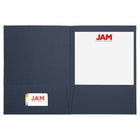 JAM Paper - Porte-documents à 2 pochettes - lin bleu marine - Paquet de 6-Taille: 9 x 12 pouces