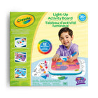 Crayola - Tableau d'activité lumineux-Tableau d'activité lumineux : Contient un tableau d'activité lumineux, 3 marqueurs lavables Ultra-Clean ColorPop, 22 formes adhérentes, 3 scènes sur transparents à compléter et un feuillet d'instructions.