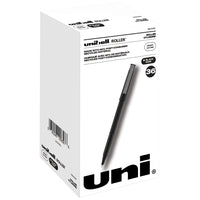 uni-ball - Stylo Roller à Bille Recyclé - Pointe Micro - 0,5mm - Noir - Pack de 36-Stylo à bille roller