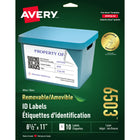 Avery 6503 Étiquettes amovibles blanches, laser, 8-1/2" x 11", 10/pqt-Enlevez, réutilisez ou déplacez facilement!