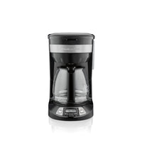 Hamilton Beach - Cafetière programmable 12 tasses - Noir/Acier inoxydable-Carafe sans goutte à goutte avec une grande capacité de 12 tasses