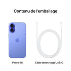 Apple - iPhone 16 6,1" - 128 Go - Outremer - Débloqué-Connectivité Satellite: Quand aucun réseau cellulaire ou Wi-Fi n'est à sa portée, iPhone peut se connecter à un satellite pour vous permettre d'envoyer et de recevoir des textos et des Tapback. En cas d'accident de voiture grave, il peut contacter les secours si vous n'êtes pas en mesure de le faire