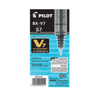 Pilot - Stylos à bille roulante Hi–Tecpoint − V7, pointe fine − Noir, Paquet de 12-Bille en alliage de carbone et tuyau en acier inoxydable