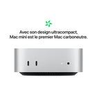 Apple - Mac mini - M4 - 16 Go de mémoire unifiée - 256 Go SSD - Argent-Les apps décollent avec les puces apple: Vos outils préférés, de Microsoft Excel à Zoom en passant par Adobe Photoshop, s’exécutent en un flash sous MacOS