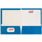 JAM Paper - Porte-documents brillant à 2 pochettes - bleu - Paquet de 6-Quantité : 6 dossiers par paquet | Un pour chaque sujet et projet