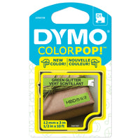 DYMO - Ruban étiquette Colorpop ; 1,3 cm x 304,8 cm (1/2 po x 10 pi), noir sur vert-Ruban à étiquette D1 en plastique