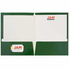 JAM Paper - Porte-documents brillant à 2 pochettes - vert - Paquet de 6-Quantité : 6 dossiers par paquet | Un pour chaque sujet et projet