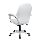 Flash Furniture – Fauteuil de direction mi-dossier, accoudoirs fixes, blanc-Siège et dossier profilés