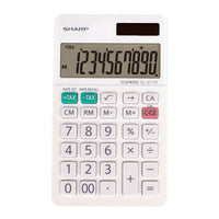 Sharp - EL377W - Calculatrice commerciale de poche à 10 chiffres - Blanche-Affichage de 10 chiffres