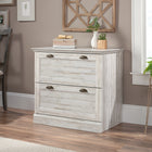 Sauder 431069 La Collection Barrister Lane Classeur latéral - Finition White Plank-Assemblage rapide et facile grâce au système de tiroirs à verrouillage en T.