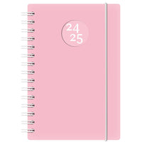 W. Maxwell - Agenda 2024-25 Euro - 5.25" x 8" - Pink - Bilingue-Août 2024 à juillet 2025