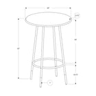 Monarch Specialties - 2310 Bar Maison - Pub - 30" Rond - Petit - Cuisine - Métal - D'aspect Marbre Brun-Dimensions du produit: 30 po. L x 30 po. L x 42 po H