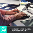 Logitech - MX Mechanical Mini Clavier Sans Fil Rétroéclairé Performant - Commutateurs Linéaires-Touches Basses, Plus de Confort: Un clavier conçu pour une précision sans effort avec une petite taille compacte et des touches mécaniques basses pour de meilleures ergonomies