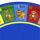 Joy Carpets - Phonics animaux tapis - 7'7" ronde - Multicolore-La protection antimicrobienne résiste à la croissance des bactéries et contrôle les odeurs avant qu'elles ne commencent