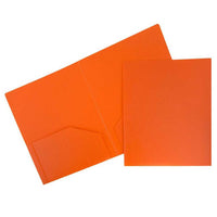 JAM Paper - Chemise robuste à 2 pochettes - orange - Paquet de 6-Dossiers de présentation en plastique durable | Couleur orange