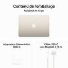 Apple - Portatif MacBook Air 13,6 po, M3, SSD 256 Go, Mémoire unifiée 16 Go, Comète, Français-Super connecté: MacBook Air intègre deux ports Thunderbolt, une prise pour écouteurs, les connectivités Wi-Fi 6E et Bluetooth 5.3, et un port de recharge MagSafe. Il prend en charge jusqu’à deux moniteurs quand l’écran est rabattu.