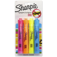 Sharpie – Surligneurs Accent de genre réservoir, pointe biseautée, couleurs variées, paquet de 4-Encre SMEAR GUARD pour éviter le maculage