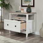 Sauder 430760 La Collection August Hill Classeur latéral - Finition Soft White-Assemblage rapide et facile grâce au système de tiroirs à verrouillage en T.