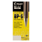 Pilot - Stylos à bille Better, pointe fine, noir, Paquet de 12-Barillet transparent avec prise nervurée