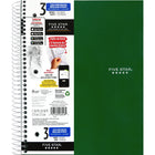 Five Star® - Cahier à 3 sujets de qualité supérieure - 11 po x 8-1/2 po - variés - 150 Feuilles-Spirale sans accroc