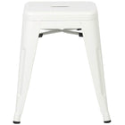 Nicer Furniture - tabouret industriel de 18 po sans dossier - blanc - 4 pièces-Support X-brace sous le siège pour plus de stabilité et de durabilité