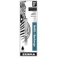 Zebra F-Refill Pointe moyenne, paquet de 2, noir-Recharge pour stylo à bille, encre noire
