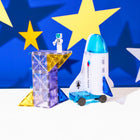 Magna-Tiles - Ensemble de construction magnétique Space 32 pièces-Développement: Il encourage les enfants à apprendre en jouant, en explorant la relation de cause à effet et d'autres principes logiques, tout en favorisant le développement de la coordination œil-main et de la motricité fine. 