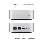 Apple - Mac mini - M4 - 16 Go de mémoire unifiée - 256 Go SSD - Argent-Ports pratiques: Profitez de ports Thunderbolt, HDMI et Ethernet Gigabit à l’arrière et, pour la toute première fois, de ports USB-C et d’une prise pour écouteurs à l’avant pour connecter ce que vous voulez