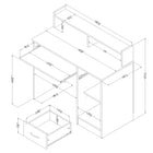 South Shore - Bureau Axess, blanc-Grande surface de travail avec étagère basse pratique