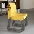 Flash Furniture - Chaise empilable jaune de la série HERCULES d’une dossier complet et base traîneau enduite de poudre grise-Conception à dossier et siège en plastique jaune aux contours ergonomiques