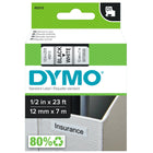 DYMO - Ruban d'étiquettes D1, noir sur blanc, 12 mm-Impression noir foncé sur papier blanc pour des étiquettes très visibles