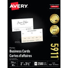 Cartes professionnelles Avery 2 po x 3 1/2 po de qualité supérieure, pour imprimantes laser – blanches – paquet de 2 500-Papier blanc