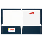 JAM Paper - Porte-documents brillant à 2 pochettes - bleu marine - Paquet de 6-Taille: 9,5 x 11,5 pouces