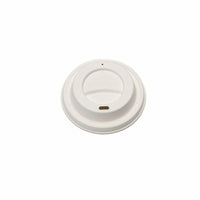 Eco-Packaging - Couvercle à café compostable pour 10 - 20oz. gobelets chauds, Blanc/transparent, Paquet de 1000-Couvercle en fibre certifié BPI pour gobelets chauds en papier de 10 à 24 oz.