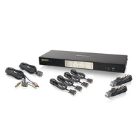 IOGEAR - Commutateur KVM DVI DualView Dual-Link à 4 ports avec audio-Prise en charge Dual View Dual-Link DVI - Partagez 2 moniteurs DVI avec un seul clavier et une seule souris, ainsi que 4 ordinateurs