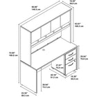 Bush Business Furniture Westfield Bureau de bureau de 60 po de largeur x 24 po de profondeur avec clapier et classeur mobile - cerisier Hansen (SRC014HCSU)-Fabriqué aux États-Unis avec des pièces américaines et importées