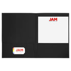 JAM Paper - Linen Porte-documents à 2 pochettes - noir - Paquet de 6-Taille: 9 x 12 pouces