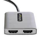 Startech - Adaptateur multi-écran USB-C vers double HDMI - 1' - Gris-Augmentez la productivité en ajoutant deux écrans étendus ou en miroir à un ordinateur portable Windows , Utiliser des capacités GPU intégrées ou discrètes (Intel/AMD/Nvidia) permettant des graphiques hautes performances avec une utilisation minimale du processeur